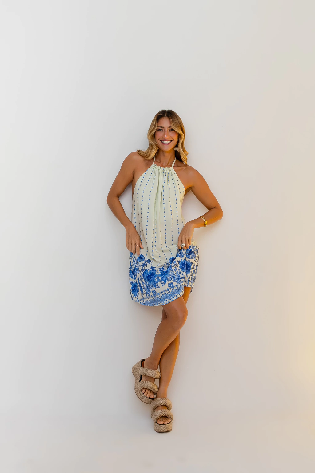 Vestido Frente Única Curto Azulli - Viscose Premium
