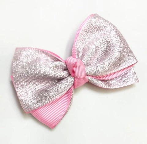 Laço G Charme Rosa Brilhante