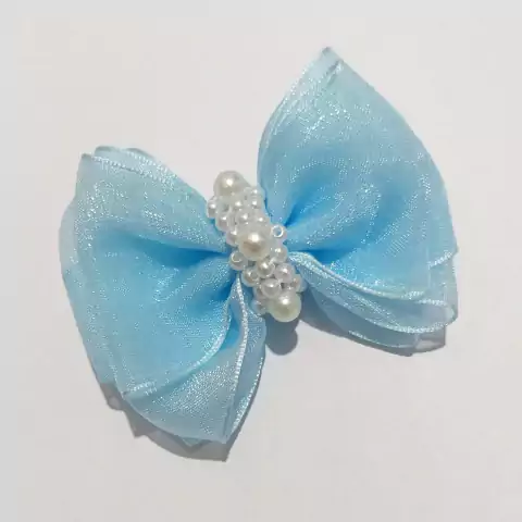 Laço G Organza Azul Claro