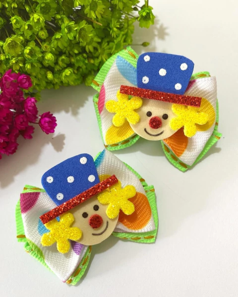 Par de Laço M Palhacinho Cartola Colorido - comprar online