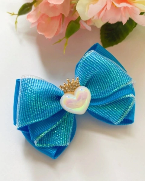 Laço G Azul Coração Luxo