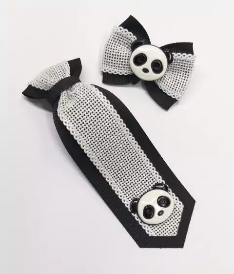 Conjunto Gravata e Laço Panda I