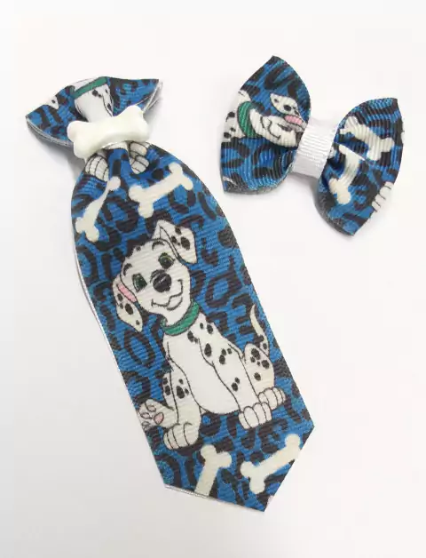 Conjunto Gravata e Laço Dog Pintadinho