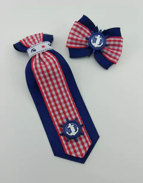 Conjunto Gravata e Laço M Náutico