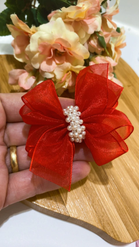 Laço G Organza Vermelho Diva