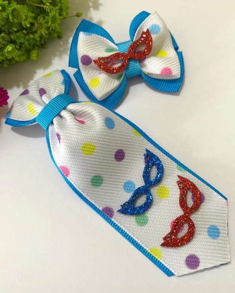 Conjunto Gravata e Laço M Carnaval Azul - comprar online