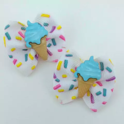 Par de Laço P Sorvete Azul