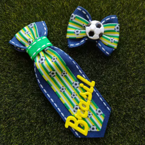 Conjunto Gravata e Laço Copa Hexa