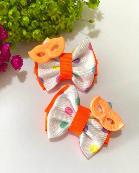 Par de Laço P Carnaval Laranja - comprar online