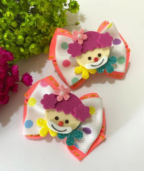 Par de Laço M Palhacinha Colorida - comprar online