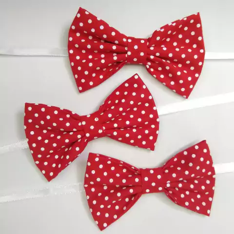 Gravata Borboleta Poá Vermelho