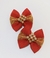 Par de Laço P Vermelho com Strass