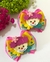 Par de Laço M Palhacinha com Flores - comprar online