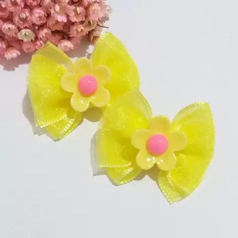 Par de Laço M Bella Amarelo