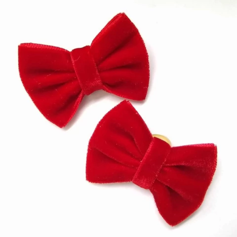 Laço M Veludo Vermelho