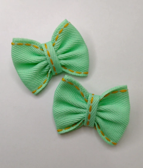 Par de Laço M Jeans Verde Água