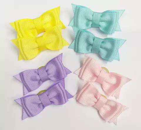 Laço M Cores Doces kit com 4 pares