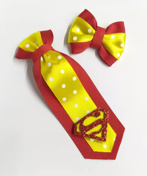 Conjunto Gravata e Laço Super Herói