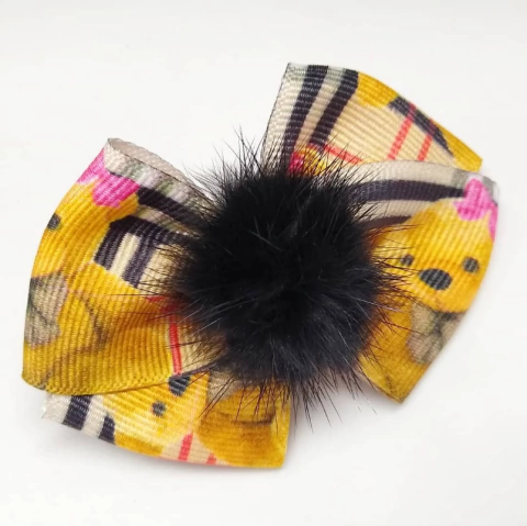 Laço G Urso com Pompom