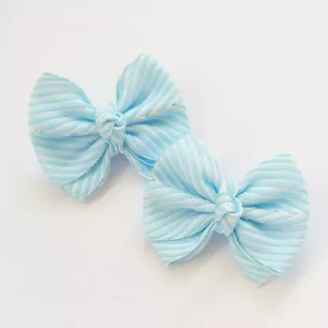 Par de Laço M Chevron Azul Charme