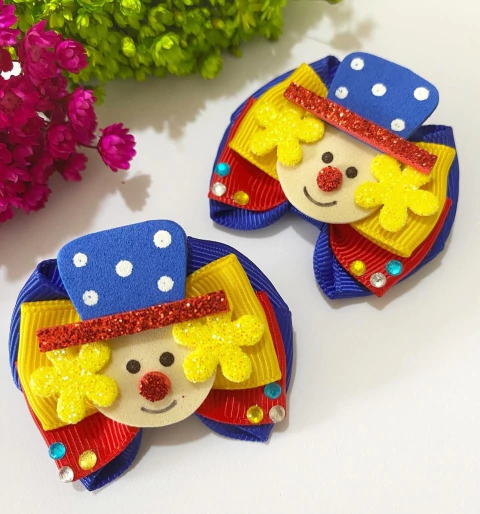 Par de Laço M Palhacinho Cartola Azul - comprar online