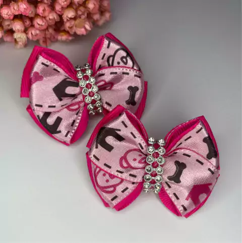 Par de Laço M Pet Rosa