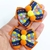 Laço M Xadrez Azul e Laranja - comprar online