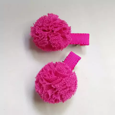 Par de Pompom Pink bico de pato