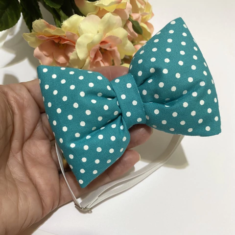 Gravata Borboleta Poá Azul Fofucha