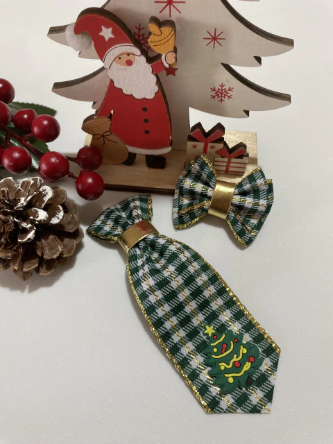 Conjunto Gravata e Laço M Xadrez Verde - comprar online