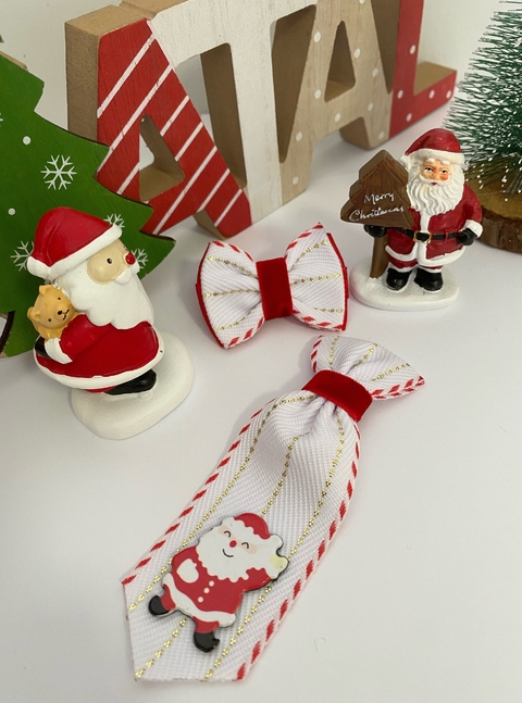 Conjunto Gravata e 01 Laço M Papai Noel