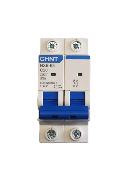TERMOMAGNETICO 2X20A C 6KA NXB CHINT