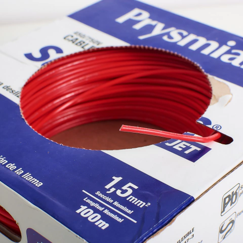 CABLE PIRASTIC 2,5 MM ROJO por 50 metros