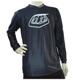 Jersey Troy Lee Designs TLD022 para BMX y motocross en color negro, diseño de manga larga con materiales transpirables y resistentes.
