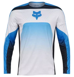 Camiseta Técnica Fox 360 Divider en color azul, de manga larga y tejido transpirable, ideal para motocross y enduro.