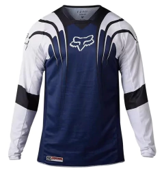 Jersey de motocross Fox Racing rojo y negro con diseño transpirable y mangas largas, ideal para motocross, enduro y off-road.