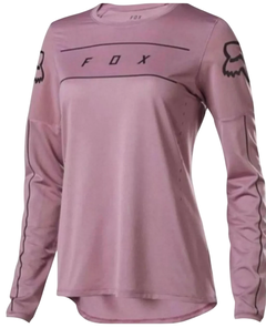 Jersey Fox Women's Flexair LS para motocross y BMX. Diseño ligero, transpirable y flexible para un ajuste perfecto y libertad de movimiento.