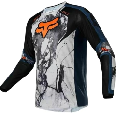 Jersey Fox 180 Karrera 2022 en color naranja, ideal para motocross y BMX. Ligero, transpirable y resistente para máximo rendimiento en la pista.