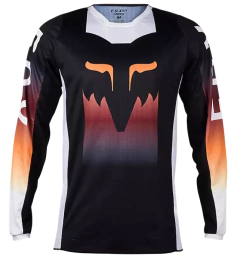 Camiseta FOX motocross con degradado negro, rojo y naranja

