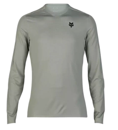 Maillot de ciclismo de manga larga Fox Flexair Ascent en color gris vintage, diseñado para MTB y gravel.