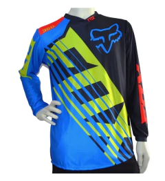 Camiseta FOX 360 motocross azul y verde con detalles en rojo