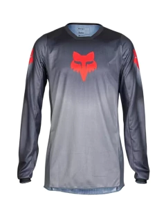Jersey de motocross Fox en color gris, con detalles en rojo, ideal para máximo confort y resistencia.