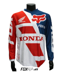 Jersey FOX 180 Honda 2018 color rojo, blanco y negro para motocross y BMX

