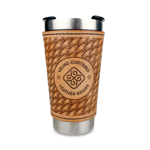 COPO TÉRMICO VELHO CURTEIRO EM COURO - 473ML