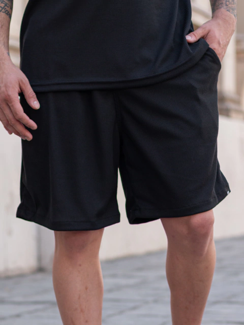 BERMUDA WAFFLE DANA NEGRA - comprar online