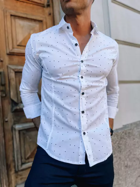 CAMISA BLANCA CON PUNTOS NEGROS
CAMISA BLANCA CON LUNARES
CAMISA DE ALGODON BLANCA
CAMISA MANGA LARGA DE ALGODON
CAMISA CON CUELLO ITALIANO