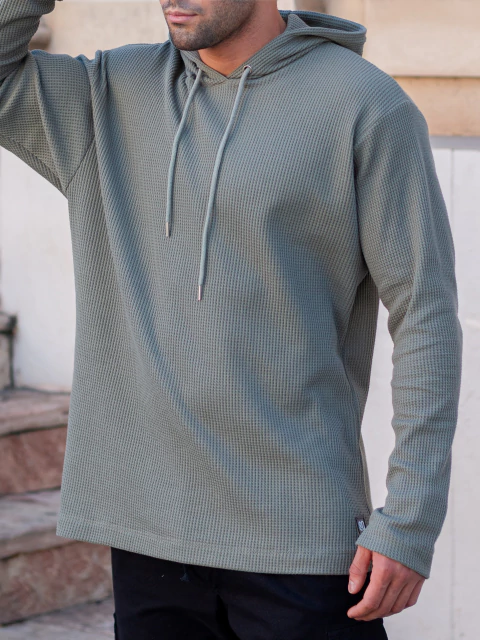 BUZO WAFFLE OVER MDQ VERDE MILITAR - comprar online