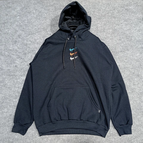 Moletom Canguru 3 Cabos Tam. M Preto com Bordado Alto Relevo NK ✓