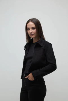 Campera gamuza Cindy negra - comprar online