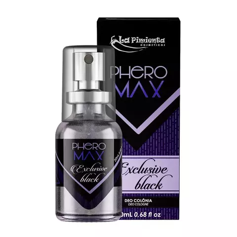 Deo Colônia Phero Max Exclusive Black 20ml com Aroma Marcante e Fixação Duradoura